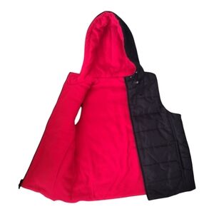 Black and Red Hooded Vest